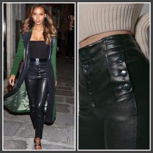 J.Brand NATASHA Lamb-Leather High-Rise Skinny 25